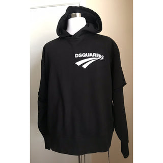 NWT $580 Dsquared2 Mens Oversized pullover Hoodie Sweater Black Size S Italy