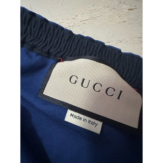 Gucci Men’s Military Cotton Drawstring Pants Blue 34 US/50 Eu New $1150