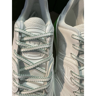 New Gucci Men GG Logo Demetra Basket Sneakers Green/White 13.5 US/13 UK 698785