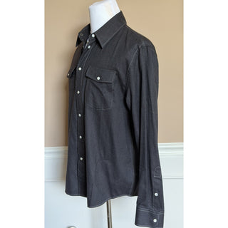 Versace Embroidered Long Sleeve Shirt Charcoal 44 US (54 Eu) 1021351 NWT $1700