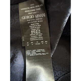 Giorgio Armani Men Logo Print Dress Shirt Navy Size 41/16 New $1195 Italy