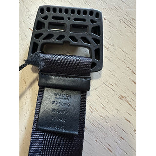 New Gucci Men’s Gucci Print Canvas/Leather Belt Black 100/40 778889