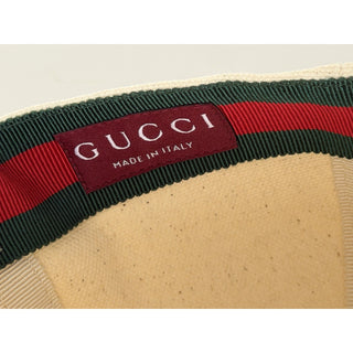 Gucci Gold-tone Logo Baseball Cap Hat Cotton Ivory M (58 cm) Italy 792386 IT NWT
