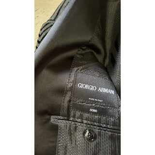 NWT $3395 Giorgio Armani Men Velvet Jacket Blazer Black/Gray 42 US/52 Eu Italy