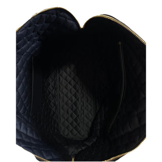 New $4900 Saint Laurent YSL Print TRAVEL BAG IN QUILTED LEATHER Black 736009