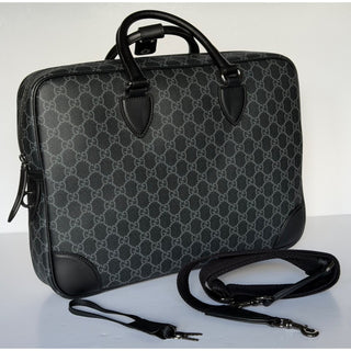 Gucci GG Emblem Medium Black Monogram Briefcase 821149 FAED4 NWOT