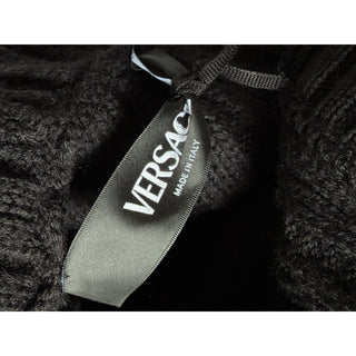 Versace Medusa Embroidered Sweater with Hoodie Black 52 US 1018713 IT NWT $1890