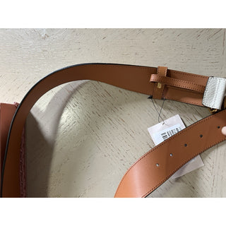 New $1980 Gucci Ostrich Leather/Python GG Marmont Belt Brown/Beige/White 90/36