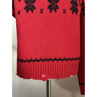 NWT $2490 Saint Laurent Men Sweater sweater in wool jacquard Red XXL Italy