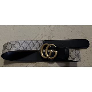 Gucci Women Leather GG Belt Black/Beige Size 80/32 NWT 400593