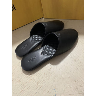 NIB Fendi Mens Leather Sandal Shoes Black 8 US/7 UK Italy