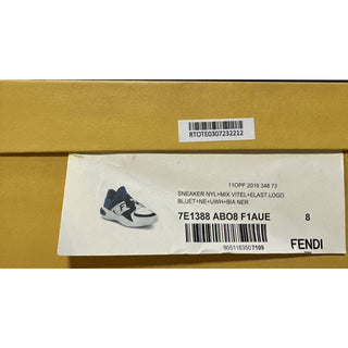NIB $980 Fendi Men Forever Fendi Runner Sneakers Shoes White/Blue 9 US/42 Eu
