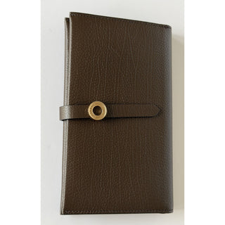 Burberry Ellie Bifold Ebony Brown Long Leather Wallet 8113147 Italy NWT $925