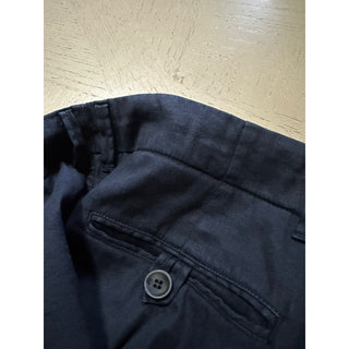 NWT $875 Giorgio Armani Men Linen/Cotton Jogging Cargo Pants Navy 36 US/52 Eu