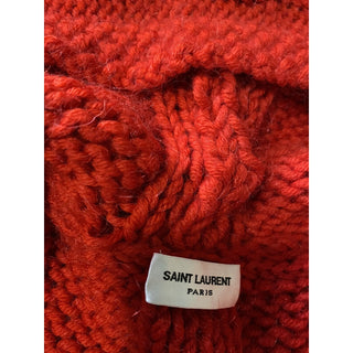 NWT $1190 Saint Laurent Men Coble-Knit Hooded Cardigan Sweater Red S Italy