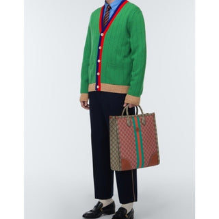 Gucci Men’s Wool Cardigan Sweater Green/Multicolor Size M New $1900