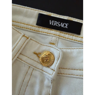 Versace Women's Medusa Denim WhiteJeans Size 25 US A89556S NWT $850