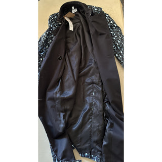 Burberry Women BT Waterloo Gabardine Trench Coat Black/Blue 8US/42 It New $2890