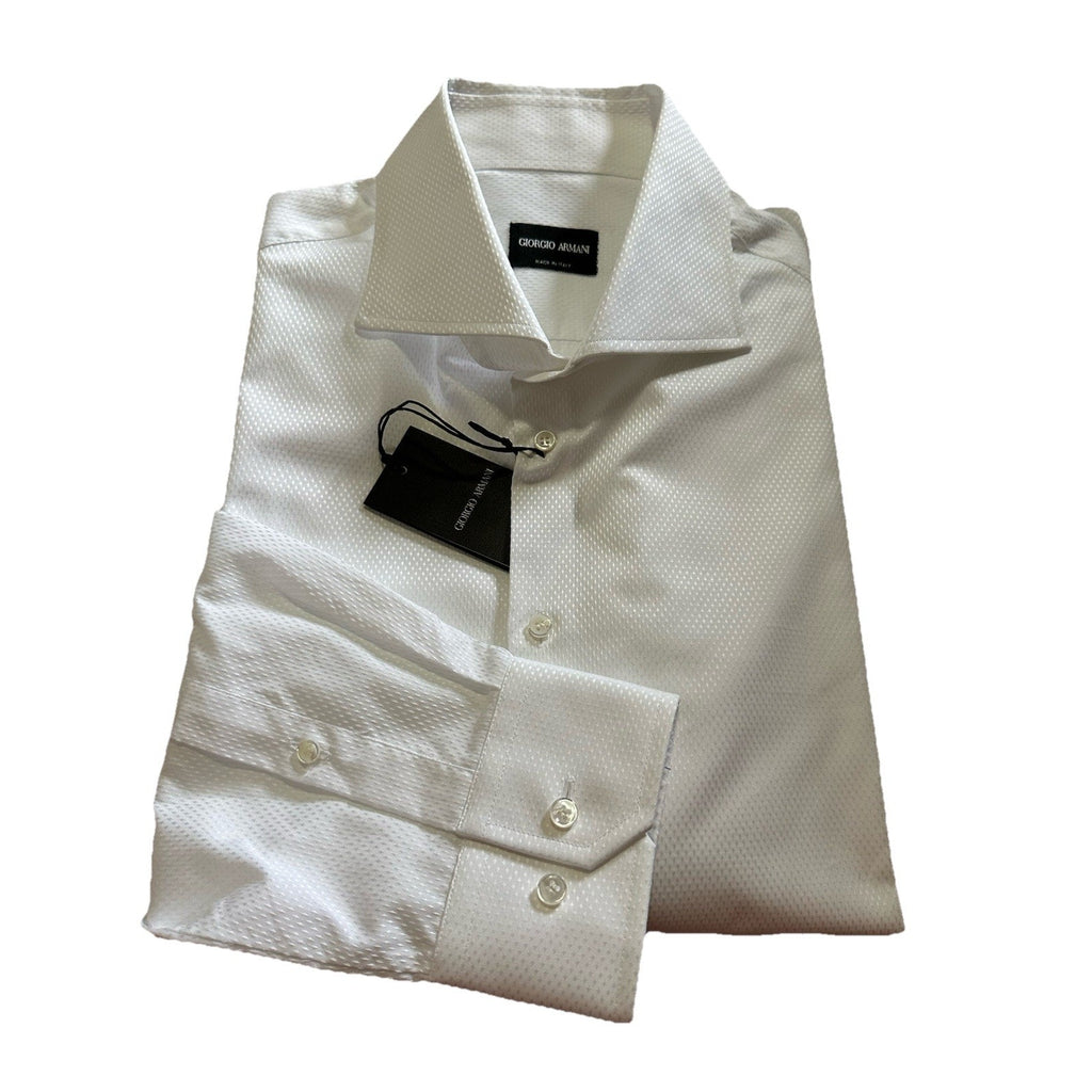 Giorgio Armani Men Short Stile Dress Shirt White Size 45/18 New $645 Italy