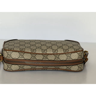 Gucci GG Emblem Small Camera Bag Beige Brown Crossbody 821216 FAED3 NWT
