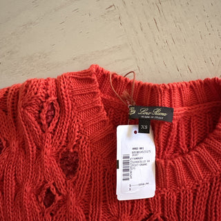 Loro Piana Women Valencia Cabled Cotton Sweater Orange Size XS Italy New $3350