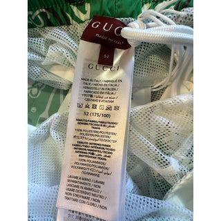 NWT $920 Gucci Drawstring Gucci Print Swim Short Green size 52 Eu/36 US