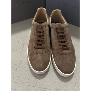 NIB $1100 Brunello Cucinelli Men’s Suede Sneakers Shoes Brown 13 US/46 Eu