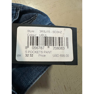 New $695 Giorgio Armani Men’s Pants Jeans DK Blue Size 32 Italy