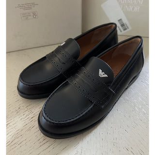 NIB Armani Junior Boys Shoes Color Black Size 34 Eu