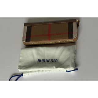 Burberry Large Zip Around House Check Wallet Chestnut Earth 8084515 NWT $640
