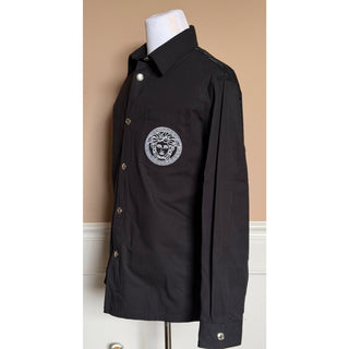 Versace Medusa Blouson Cotton Twill and Techno Black Jacket 42 US 1019187 NWT