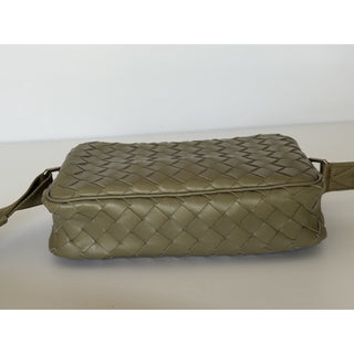 Bottega Veneta Intrecciato Leather Crossbody Bag Taupe 710048 Italy NWT $2500