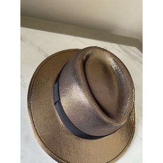 NWT $895 Saint Laurent Men Lane Felt Fedora Hat Gold Size L Italy