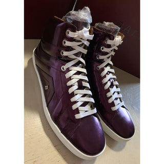 New $700 Bally Men Eticon Leather High-Top Sneakers Merlot 7 US Switzerland