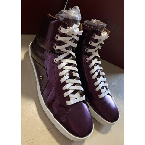 New $700 Bally Men Eticon Leather High-Top Sneakers Merlot 7 US Switzerland