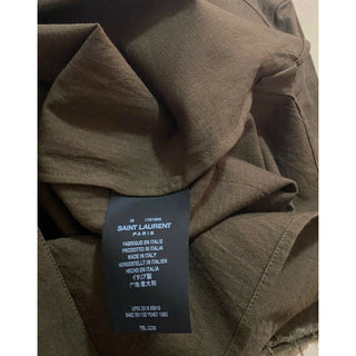 NWT $1490 Saint Laurent Men Western Shirt Green S ( 38/15 ) Italy