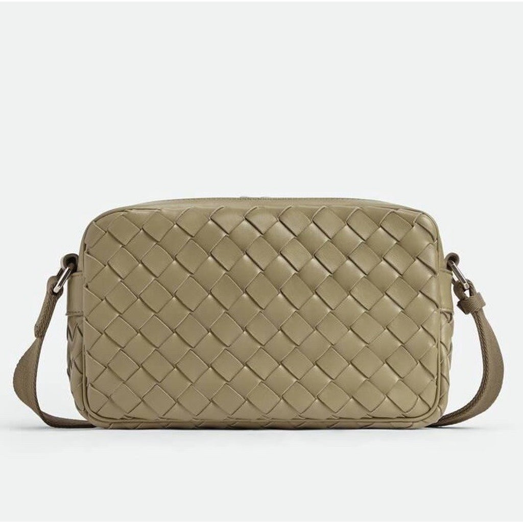 Bottega Veneta Intrecciato Leather Crossbody Bag Taupe 710048 Italy NWT $2500