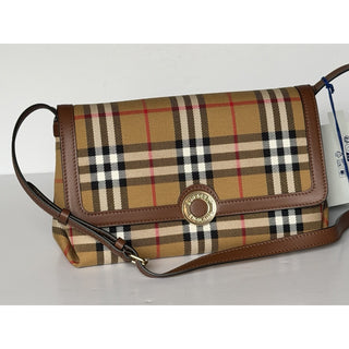 Burberry Millie Check Shoulder Crossbody Bag Antique Brown 8121488 IT NWT $1850