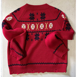 NWT $2490 Saint Laurent Men Sweater sweater in wool jacquard Red XXL Italy