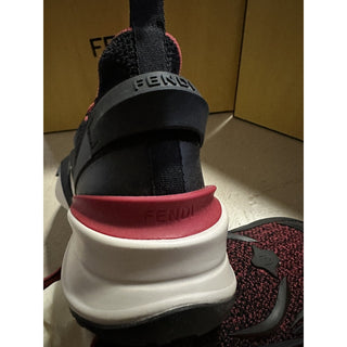NIB $1050 Fendi Men Flow Knit Low Top Sneakers Rubin/Black 10 US/9 UK