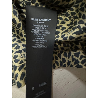 NWT $890 Saint Laurent Men Hawaii SL Print black leopard pattern Shirt Size M