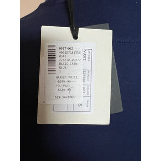 NWT $325 ZZEGNA Crewneck Blue T-Shirt Small ZZF630