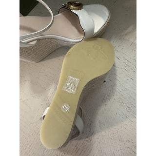 Gucci Women’s Leather Sandal Shoes Mystic White 11.5 US/41.5 Eu New 646386