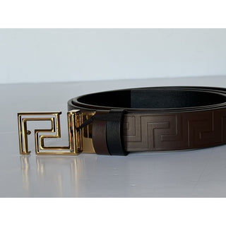 Versace Greca Calf Leather Reversible Brown/Black Belt 115 (46) 1021757 IT NWT
