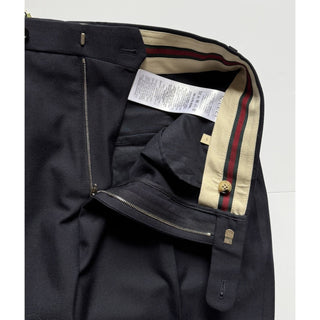 Gucci Wool Twill Pleated Trousers Dark Navy Men 34 US (IT 50) 770255 NWT $1150