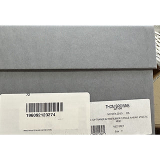 NIB Thom Browne Men Leather & Mesh Training Sneakers Shoes Gray 11 US/44 Eu Ita