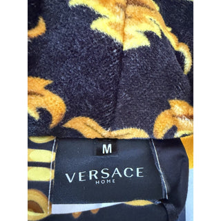 Versace Home Baroque Greca Cotton Bathrobe White Gold Black M ZACP00001 NWT