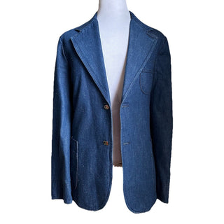 NWT $3600 Gucci Mens Washed Organic Denim Blazer Jacket DK Blue 46 US/56 Eu