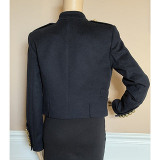 Burberry London Military Jacket Navy Wool Cashmere Gold Buttons 4 US (IT 38)