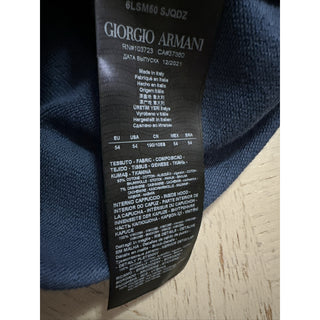 NWT $1995 Giorgio Armani Men hoodie Pullover Blue XL ( 54 Eu ) Italy
